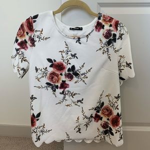 Shein white lined work shirt